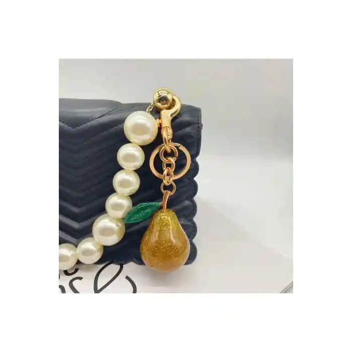 Armut Anahtarlık Sarı Çanta Süsü Charm Pear Yellow Gold