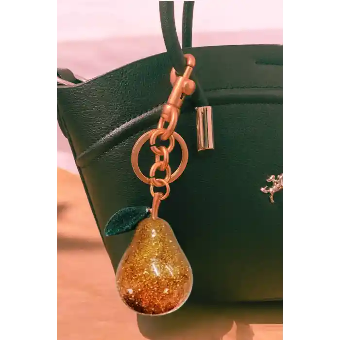Armut Anahtarlık Sarı Çanta Süsü Charm Pear Yellow Gold