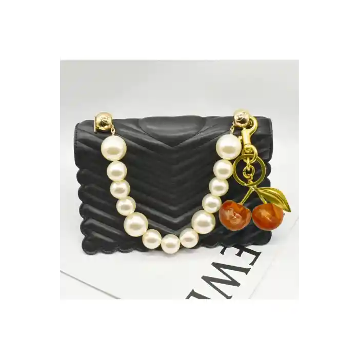 Kiraz Anahtarlık Turuncu Çanta Süsü Charm Cherry Orange Gold