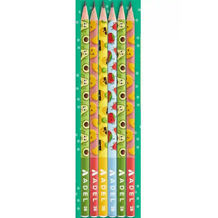 Meyve Desenli Kurşun Kalem Seti Adel Meyveler 6lı Set