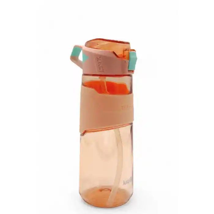 Tritan Su Matarası Pipetli Taşıma Kulplu Su Matarası 650 ml Yeni Sezon Günlük Spor Detox Suluk Pembe