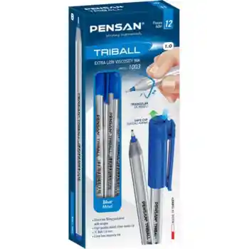 Triball Tükenmez Kalem 12li Kutu - Mavi