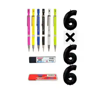 2.0 mm Versatil Kalem 6lı Kalem ve Siyah Kırmızı Uç Set