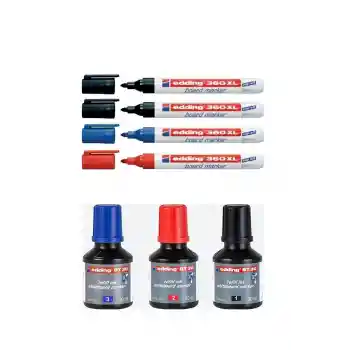 Tahta kalemleri (2siyah,1mavi,1kırmızı) Mürekkep 30 Ml (e-bt30) 3 renk