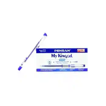My King Jel Kalem, 0,5 mm, Mavi, Metal Klips, 12 Adet