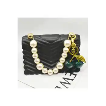 Kiraz Anahtarlık Yeşil Çanta Süsü Charm Cherry Green Gold