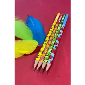 4 Adet Meyve Desenli Kurşun Kalem Seti Adel Meyveler 4lü Set