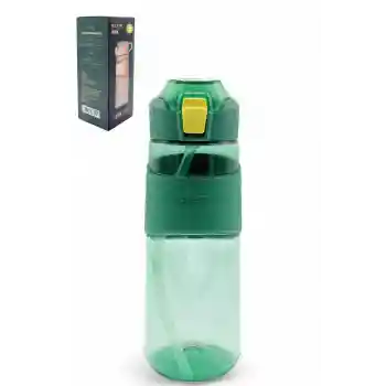 Tritan Su Matarası Pipetli Taşıma Kulplu Su Matarası 650 ml Yeni Sezon Günlük Spor Detox Suluk Yeşil