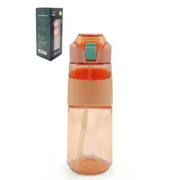 Tritan Su Matarası Pipetli Taşıma Kulplu Su Matarası 650 ml Yeni Sezon Günlük Spor Detox Suluk Pembe