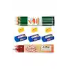 12li Mercanlı Kurşun Kalem 12li Kırmızı Kopya Kalemi 3 Sınav Silgisi 3 Kalem Açacağı Set