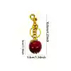 Elma Anahtarlık Kırmızı Çanta Süsü Charm Apple Red Gold