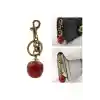 Elma Anahtarlık Kırmızı Çanta Süsü Charm Apple Red Gold
