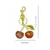 Kiraz Anahtarlık Turuncu Çanta Süsü Charm Cherry Orange Gold