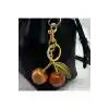 Kiraz Anahtarlık Turuncu Çanta Süsü Charm Cherry Orange Gold