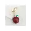 Kırmızı Elma Anahtarlık ve Hediyelik Çanta Süsü Charm Gold Red