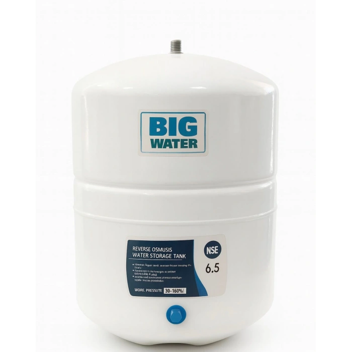 Big Water 6.5 Galon Reverse Osmosis Su Arıtma Basınçlı Tank – NSF Onaylı Metal Gövdeli Depo