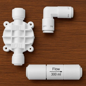 su arıtma yedek parça şatovalf çekvalf flow300cc atık su kısıcısı 3 ayrı parça