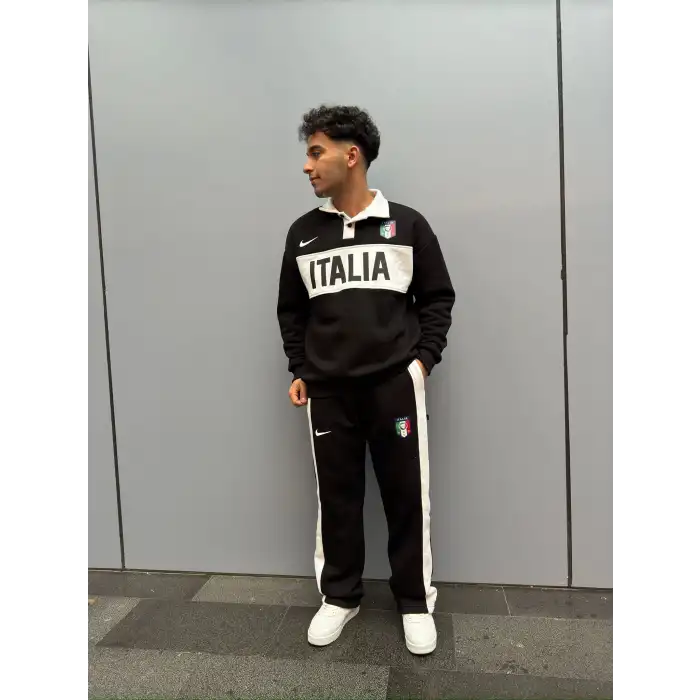 SİYAH BEYAZ DETAY EŞOFMAN TAKMI