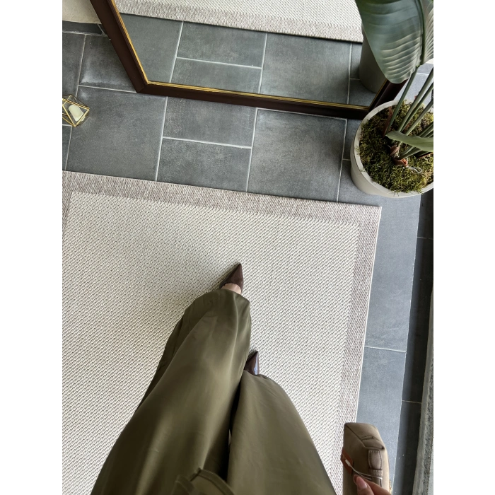 Fularlı Saten Haki Takım