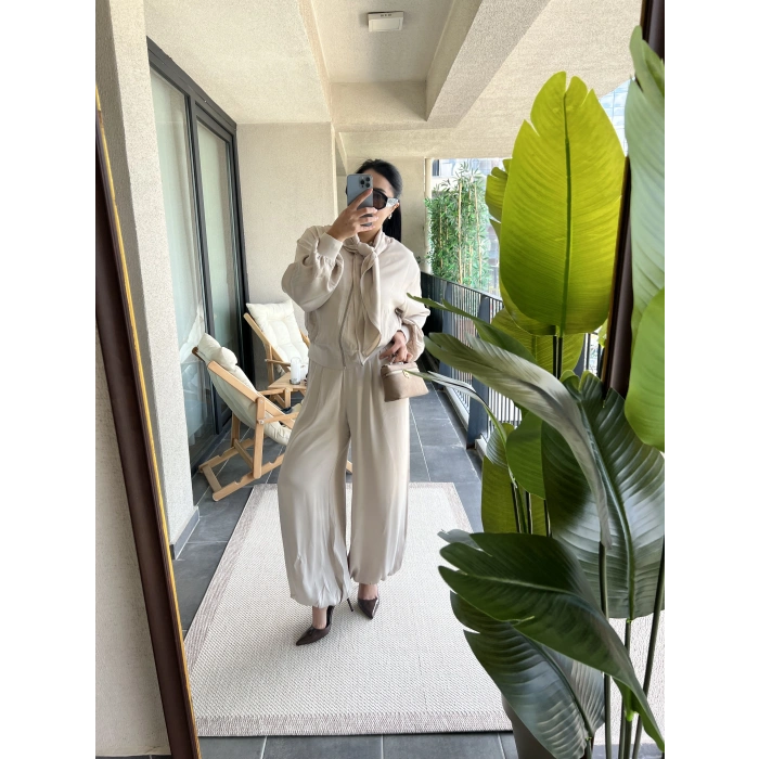 Fularlı Saten Taş Takım