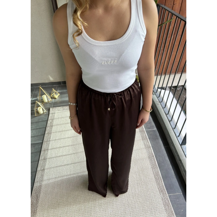 Acıkahve Saten Pantolon