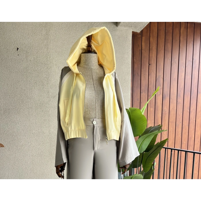 Sarı Gri Basic Sweat Takım