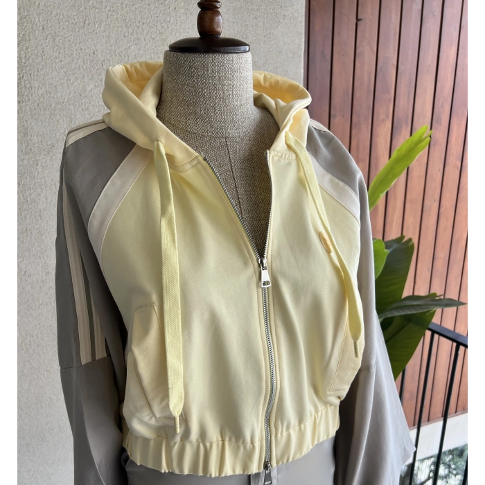 Sarı Gri Basic Sweat Takım