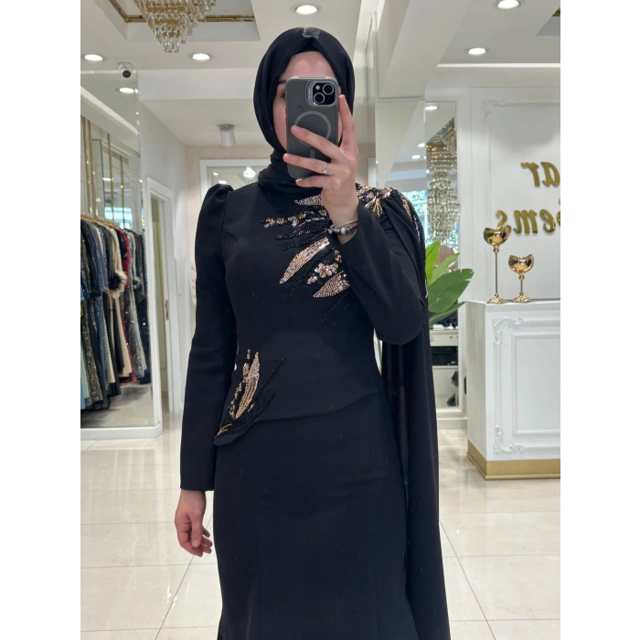 Pınar Şems Nilhan Abiye Siyah