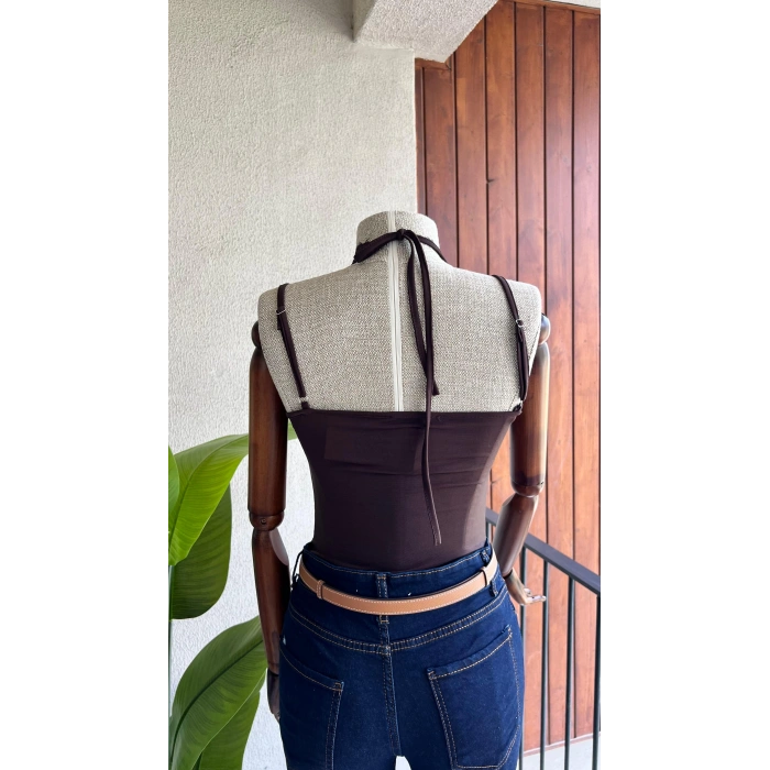 Dantelli Kahve Çıtçıtlı