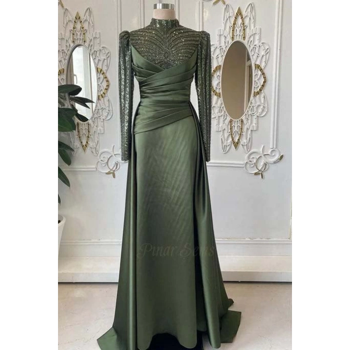 Çağla Abiye Ceviz Yeşili