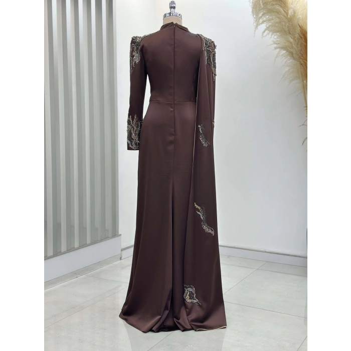 GARNİLİ ABİYE KAHVERENGİ