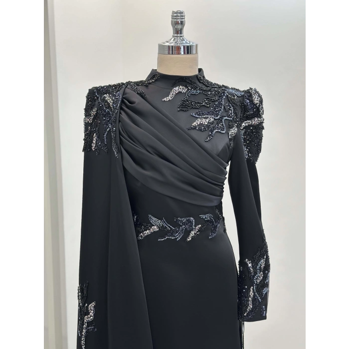 GARNİLİ ABİYE SİYAH