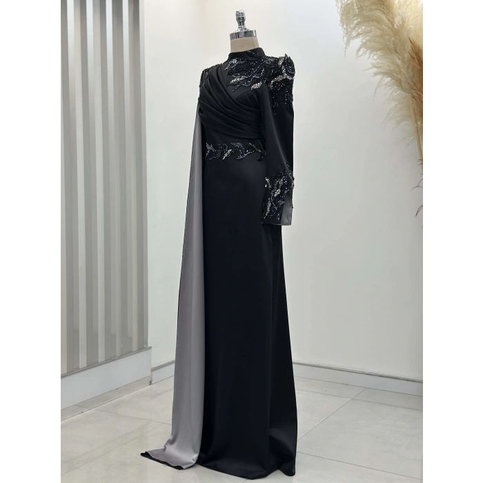 GARNİLİ ABİYE SİYAH