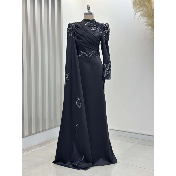 GARNİLİ ABİYE SİYAH