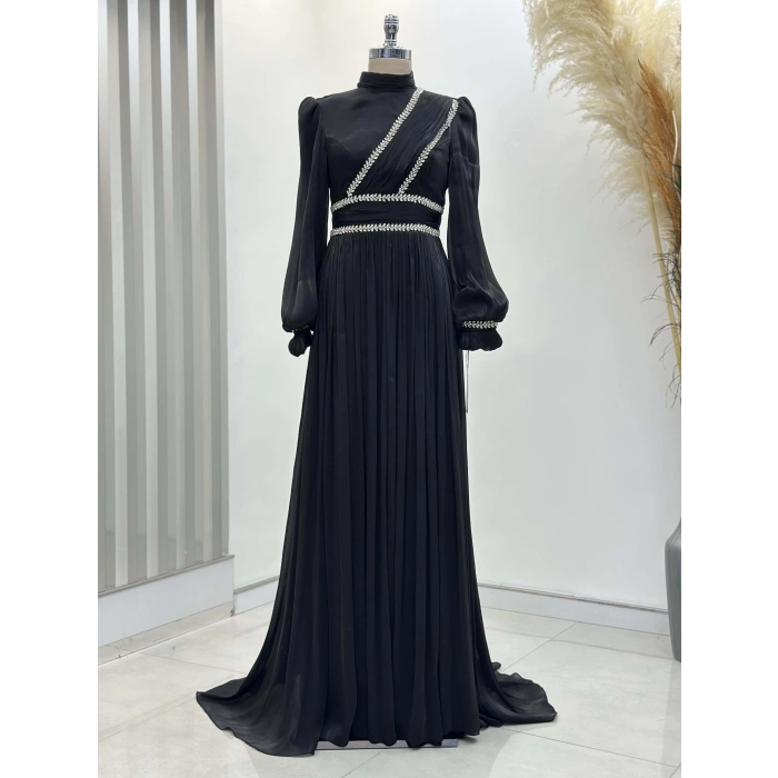 HERMONİE ABİYE SİYAH