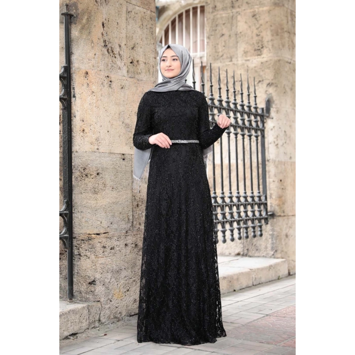 İPEK ELBİSE SİYAH