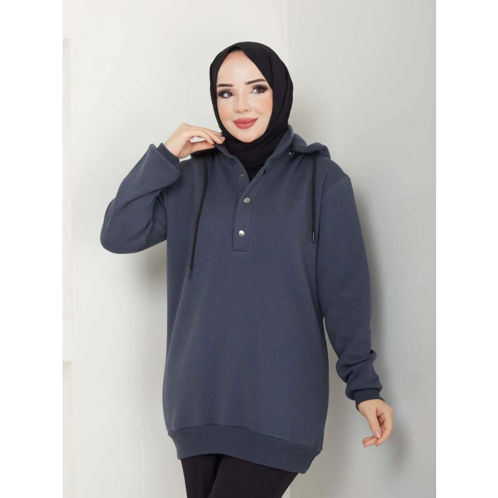 KAPŞONLU SWEATSHİRT ANTRASİT