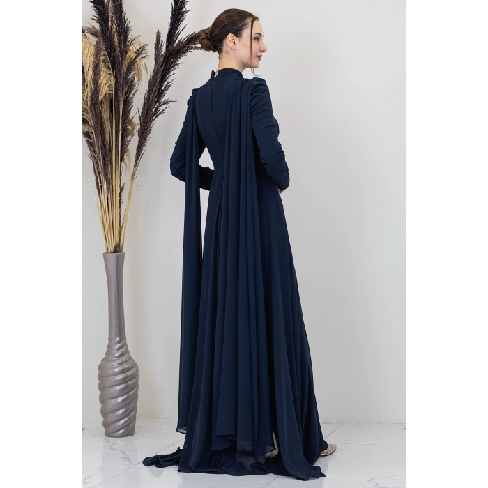 Işıltılı Motif İşlemeli Elif Tulum - Lacivert