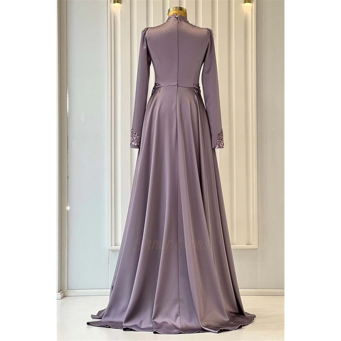 Kanaviçe Abiye Lila