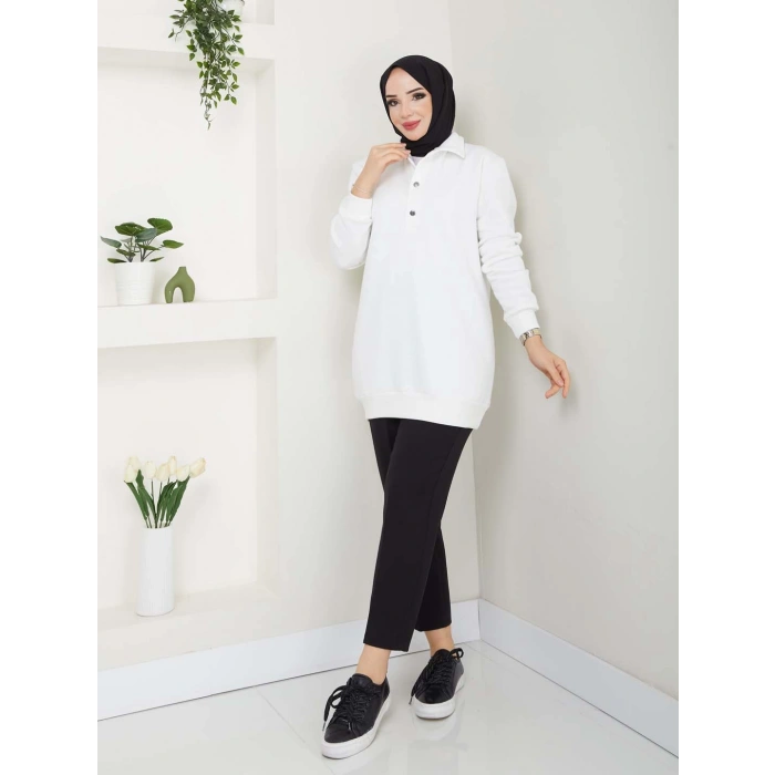 KAPŞONLU SWEATSHİRT EKRU