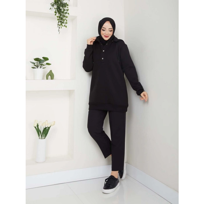 KAPŞONLU SWEATSHİRT SİYAH