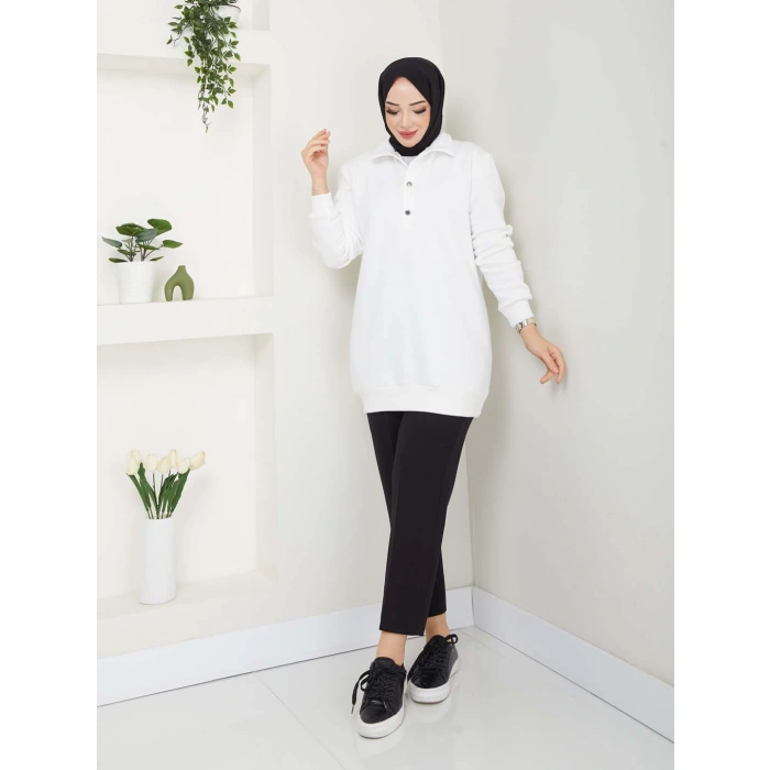 KAPŞONLU SWEATSHİRT EKRU