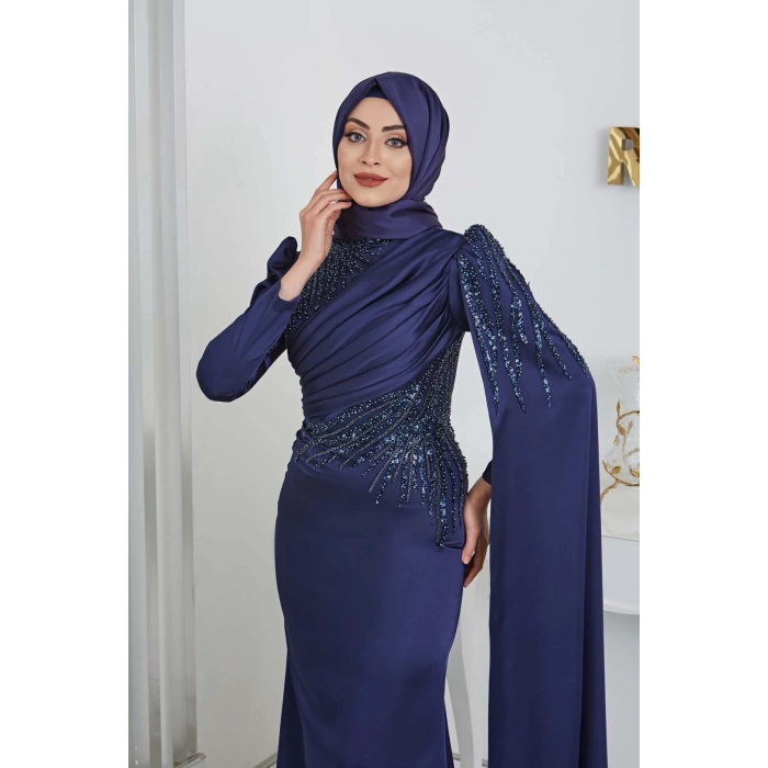 NOURA ABİYE LACİVERT