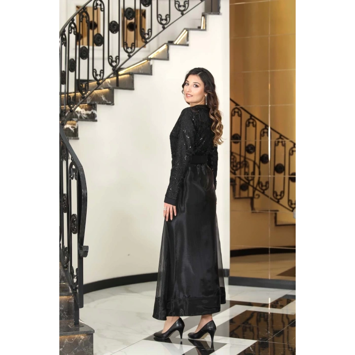 ORKİDE İKİLİ ABAYA TAKIM SİYAH