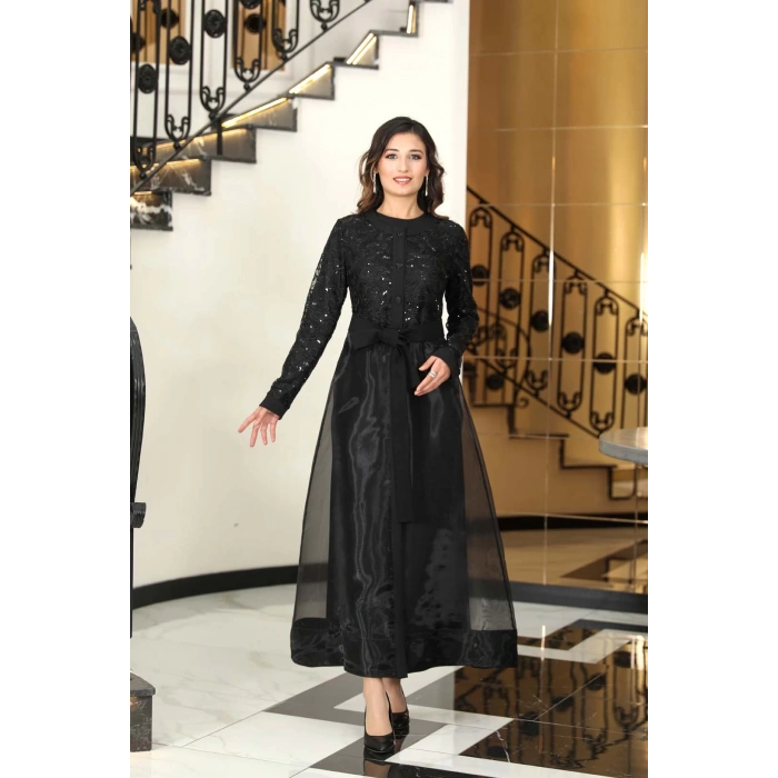 ORKİDE İKİLİ ABAYA TAKIM SİYAH