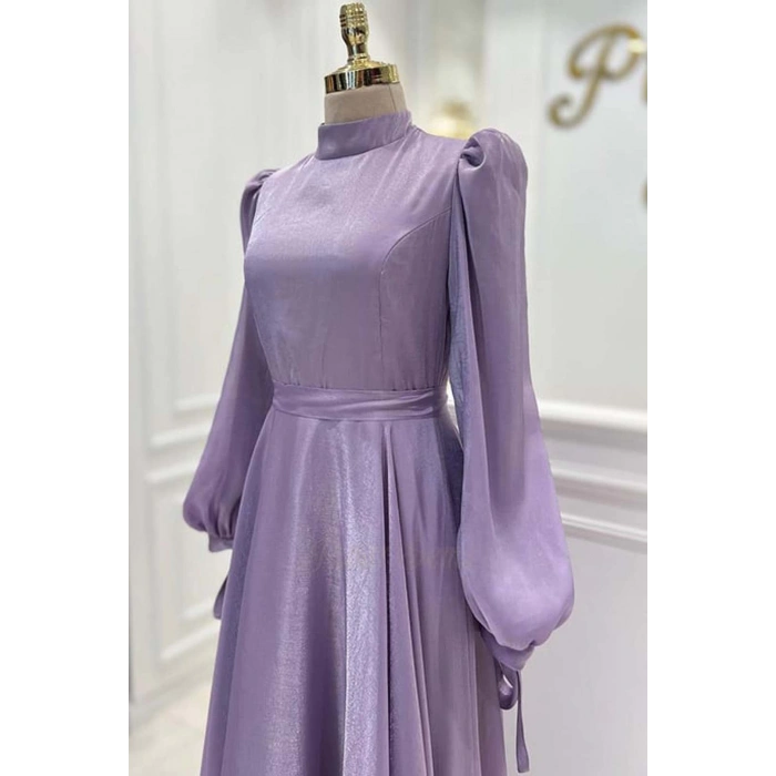 PETEK PRİVE KUŞAKLI ABİYE LİLA