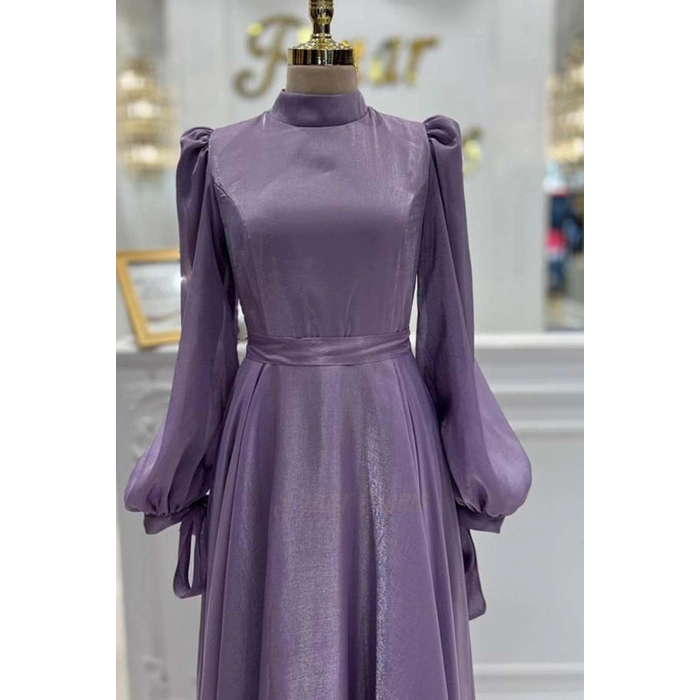 PETEK PRİVE KUŞAKLI ABİYE LİLA