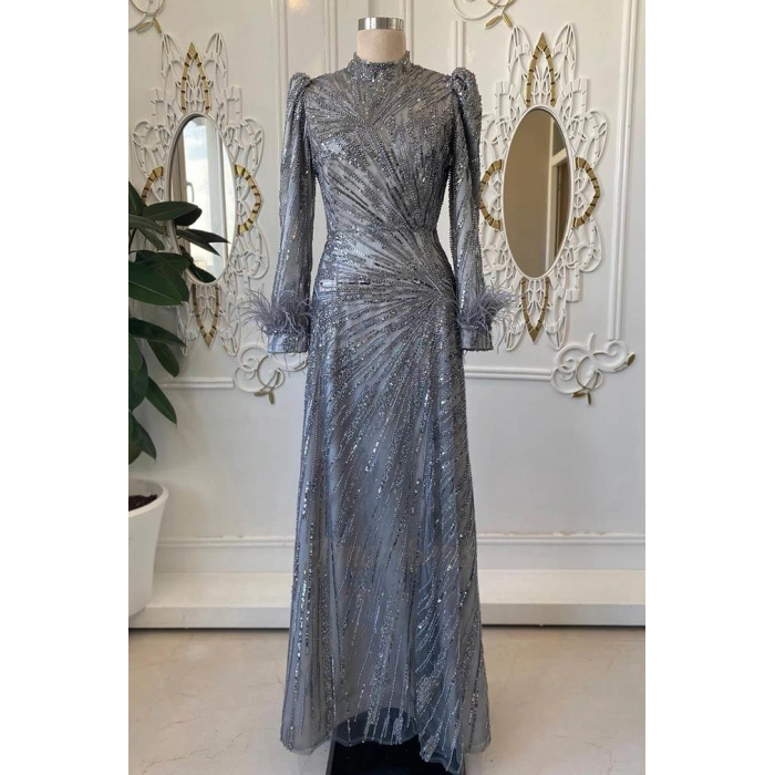 Pınar Şems Ahenk Abiye Gri