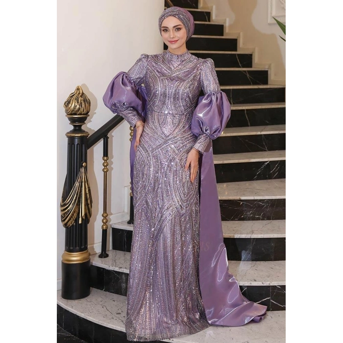 Pınar Şems Ahsen Abiye Lila