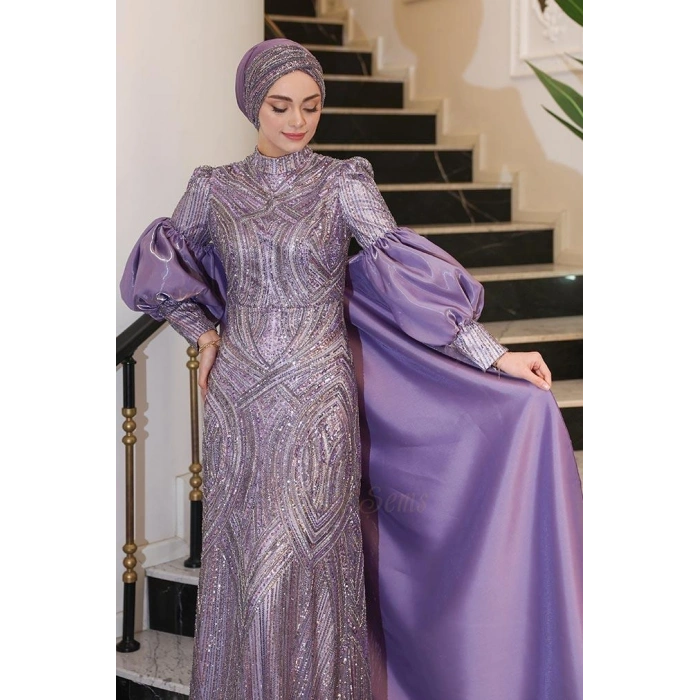 Pınar Şems Ahsen Abiye Lila